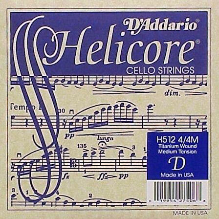 DADDARIO H512 CELLO TEK TEL, HELICORE, 4/4, D-(RE), MEDIUM
