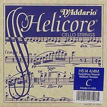 DADDARIO H514 CELLO TEK TEL, HELICORE, 4/4, C-(DO), MEDIUM