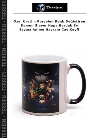 Özel Üretim Porselen Renk Değiştiren Demon Slayer Kupa Bardak Ev Eşyası Anime Hayranı Çay Keyfi