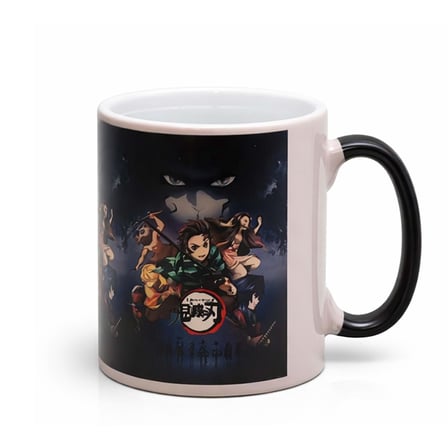 Özel Üretim Porselen Renk Değiştiren Demon Slayer Kupa Bardak Ev Eşyası Anime Hayranı Çay Keyfi
