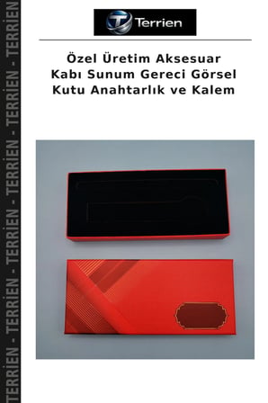 Özel Üretim Aksesuar Kabı Sunum Gereci Görsel Kutu Anahtarlık ve Kalem