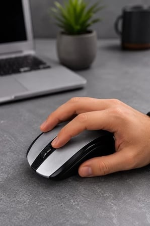 Premium Ofis Donanım Seyahat Mouse Optik Kablosuz Fare TM08 Gümüş