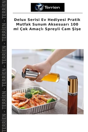 Delux Serisi Ev Hediyesi Pratik Mutfak Sunum Aksesuarı 100 ml Çok Amaçlı Spreyli Cam Şişe