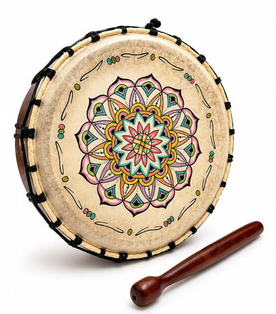 Özel Seri Objesi Vururmali Alet Müzik Aleti Şaman Davulu No:1086