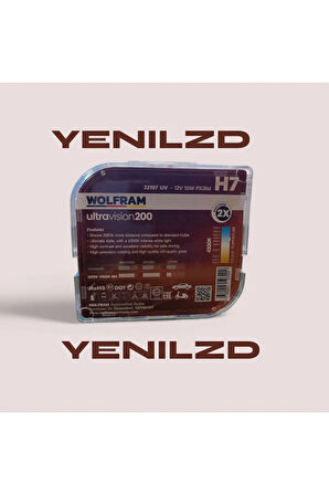 H7 Ampul PERFORMANS AMPULÜ Ultra Vision +%200 Fazla +%20 Beyaz Işık 12V 55W (2ADET)