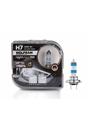 H7 Ampul PERFORMANS AMPULÜ +%150 Fazla Işık ve %20 Beyaz Işık 12V 55W WOLFRAM (2 ADET)