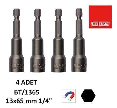 Ceta Form Bt/1365 Manyetik Lokma Uç 13-65 Mm ( 4 Adet )