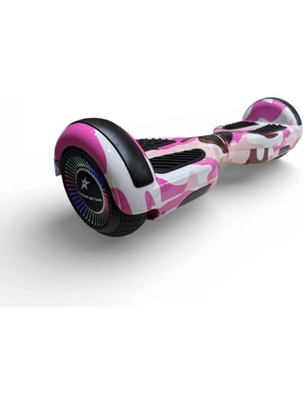 RYDER STAR Elektrikli Kaykay Hoverboard 6.5 Inch Taşıma Çantalı Bluetooth Hoparlörlü Akıllı Dengeli - RS-S5 Pink Camo