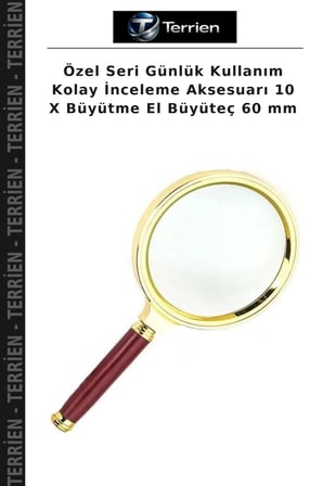 Özel Seri Günlük Kullanım Kolay İnceleme Aksesuarı 10 X Büyütme El Büyüteç 60 mm