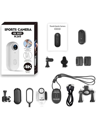 CASTU H88 Mini 4K WiFi Giyilebilir Manyetik Aksiyon Kamerası 32GB Hafıza Kartlı Set