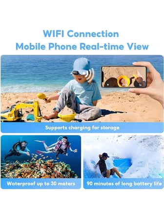 CASTU H88 Mini 4K WiFi Giyilebilir Manyetik Aksiyon Kamerası 32GB Hafıza Kartlı Set