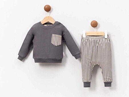 Çizgili Erkek Bebek İkili Takım