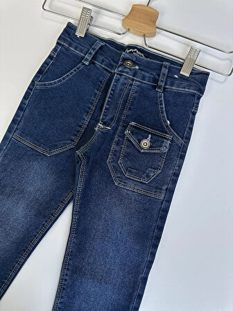 Küçük Kargo Cepli Erkek Çocuk Kot Pantolon/Jeans