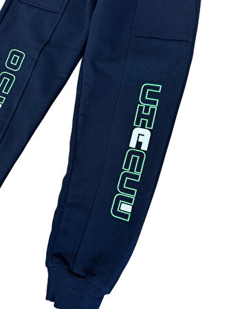 Beli Lastikli Erkek Çocuk Jogger Lacivert Eşofman Altı
