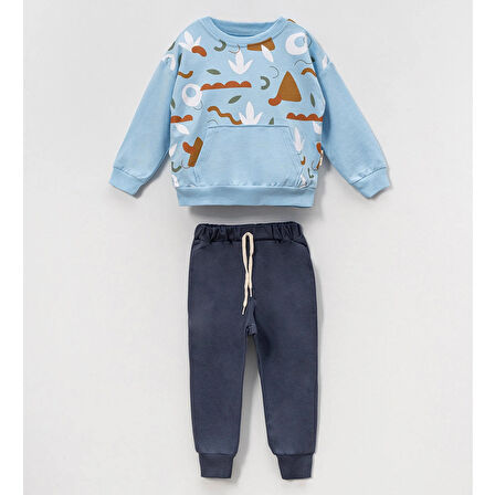 Soyut Desenli Erkek Çocuk Alt - Üst Takım