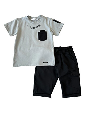Kargo Cepli Şortlu Erkek Çocuk İkili Takım