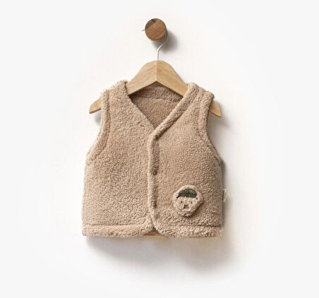Cozy Bej Peluş Bebek Yeleği
