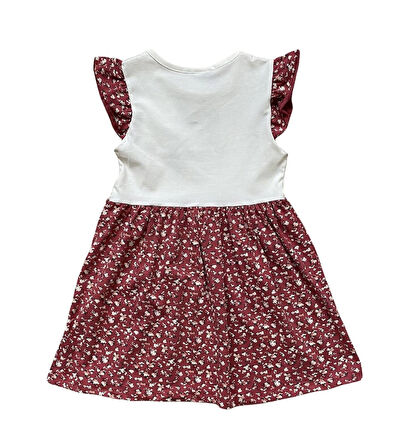 Küçük Çiçekli Yazlık Penye Kız Çocuk Elbisesi