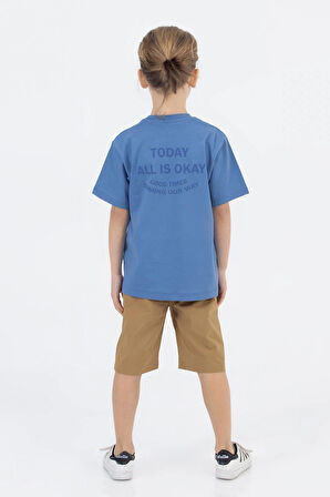 Kahve Şortlu Erkek Çocuk İkili Takım