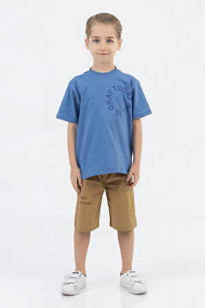 Kahve Şortlu Erkek Çocuk İkili Takım