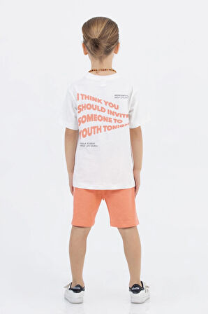 Turuncu Şortlu Erkek Çocuk İkili Takım