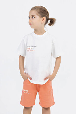 Turuncu Şortlu Erkek Çocuk İkili Takım