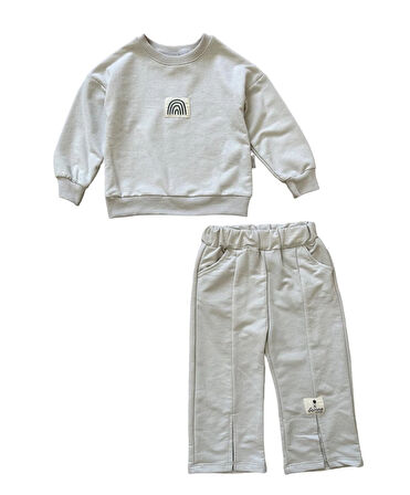 Gökkuşağı Nakışlı Taş Kız Çocuk Eşofman Takımı