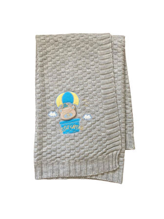 Triko Şeker Bebek Battaniyesi Gri