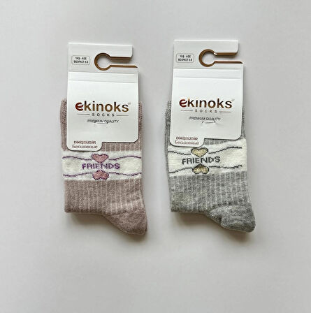 Friends Yazılı Kız Çocuk 2'li Soket Çorap Seti