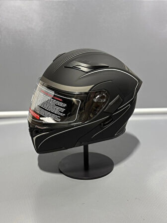  Jk-902 Güneş Vizörlü Çene Açılır Kask H8 GREY