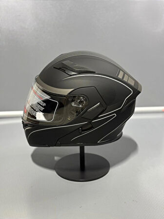  Jk-902 Güneş Vizörlü Çene Açılır Kask H8 GREY