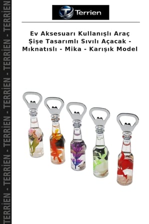 Ev Aksesuarı Kullanışlı Araç Şişe Tasarımlı Sıvılı Açacak - Mıknatıslı - Mika - Karışık Model