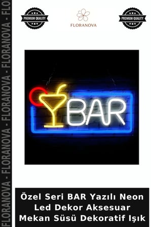 Özel Seri BAR Yazılı Neon Led Dekor Aksesuar Mekan Süsü Dekoratif Işık