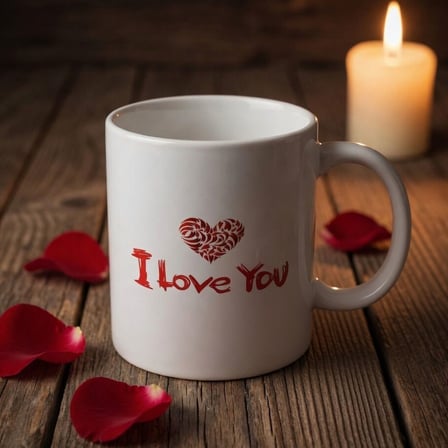 Özel Üretim Tatlı Mola Yıl Dönümü Sunumluk I Love You Baskılı Bardak