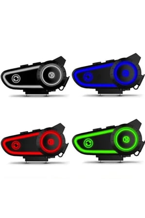 5 Adet RGB Motosiklet Kask Kulaklığı – Bluetooth Kask Kulaklık, Tek Tuş Kontrol, RGB Aydınlatma, Müzik Navigasyon Telefon Görüşmesi, Helmet Headset