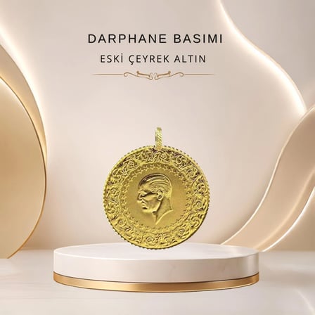 1 Adet Çeyrek Altın Eski Tarihli (KULPLU 22 AYAR)