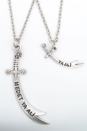 2'li Zülfikar Kılıç - Ya Ali Kılıç Kolye Seti