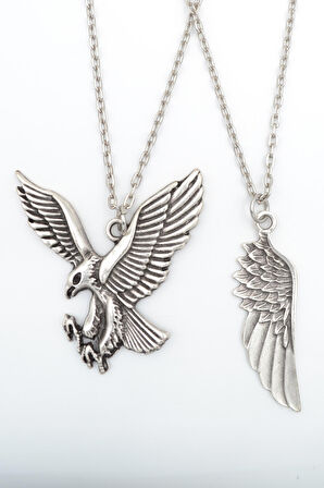 2'li Uçan Kartal - Kartal Melek Kanat Kolye Seti