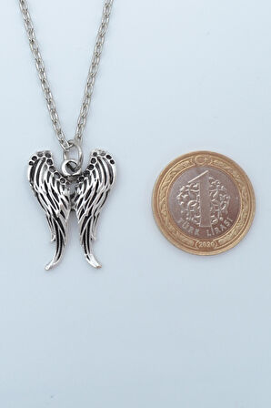 2'li Zümrüdüanka - Melek Kanat Kolye Seti