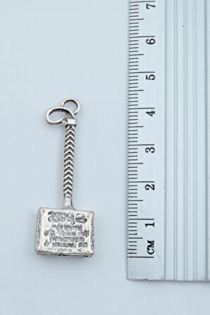 3'lü Thor Çekiç Kuru Kafa Haç  Beyzbol Sopası  Gümüş Kaplama Unisex Düz Zincir Kolye Seti kod 1215