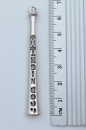 3'lü Thor Çekiç Kuru Kafa Haç  Beyzbol Sopası  Gümüş Kaplama Unisex Düz Zincir Kolye Seti kod 1215