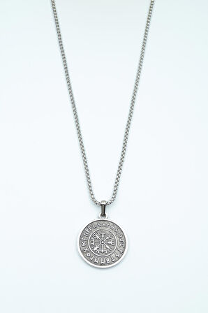 Vegvisir Viking Pusula Kolye Deri İp
