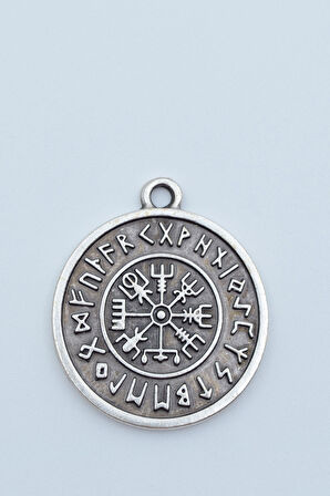 Vegvisir Viking Pusula Kolye Deri İp