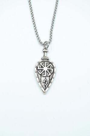 Viking Kolovrat Kalkan  Örme Zincir Kolye