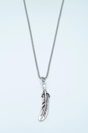 Kartal Pençesi - Kuş Tüyü Örme Zincir Kolye