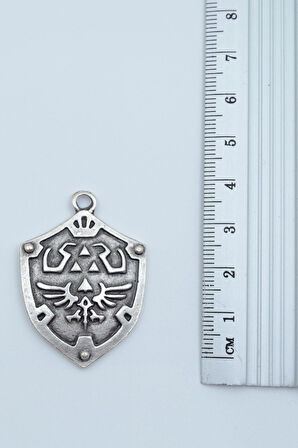 3'lü The Legen Of Zelda Kalkan Zelda Kılıç Üçgen  Gümüş Kaplama Unisex Düz Zincir Kolye Seti kod 1207