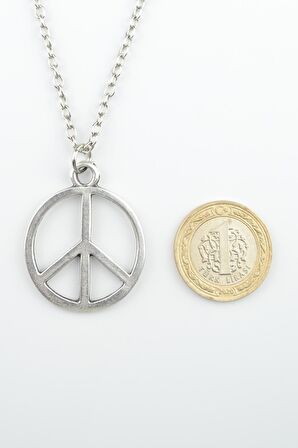 2'li Peace Barış Sembolü Kolye Seti