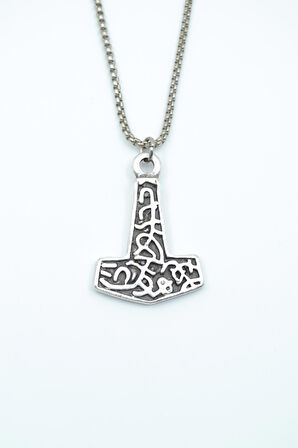 Thor Mjollnir Hammer Örme Zincir Kolye