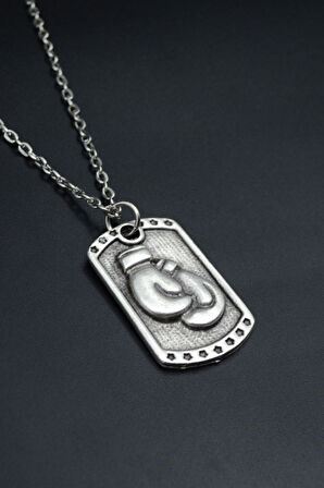 Boks Eldiveni Künye Düz Zincir Kolye