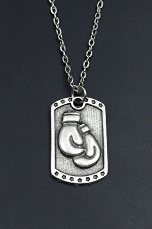 Boks Eldiveni Künye Düz Zincir Kolye